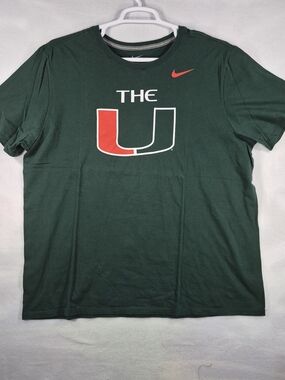 Nike University of Miami The U Graphic T-Shirt XXL Green